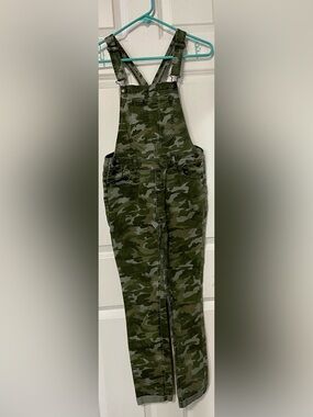 Justice - Girls Green Camo Overalls - Size 14